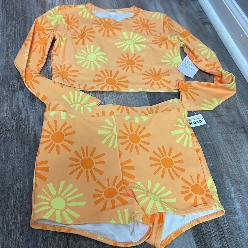 Old Navy sunshine yellow four piece swim set size medium